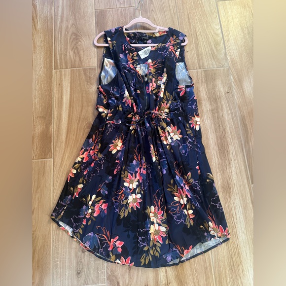 🆕NWT Torrid women’s blue floral Mini Zip-Front sleeveless Shirt Dress Plus SZ 3X - Picture 4 of 6